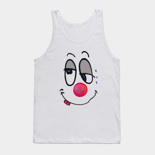 Mr Smiles, a big red nose red tongue cartoon grin Tank Top by JonDelorme